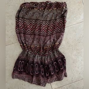 Alexis patterned strapless romper